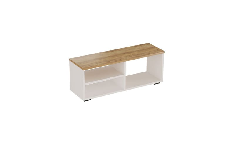 Hollowmere Tv-bänk 115 cm - Mediumfärgat trä/Vit - Möbler - TV- & Mediamöbler - TV bänk & mediabänk