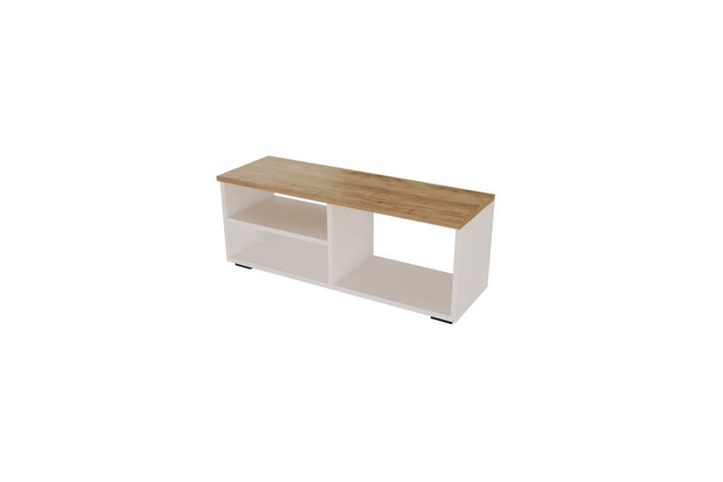 Hollowmere Tv-bänk 115 cm - Mediumfärgat trä/Vit - Möbler - TV- & Mediamöbler - TV bänk & mediabänk