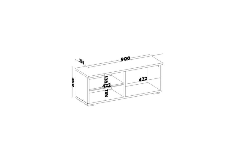 Hollowmere Tv-bänk 115 cm - Mediumfärgat trä/Vit - Möbler - TV- & Mediamöbler - TV bänk & mediabänk