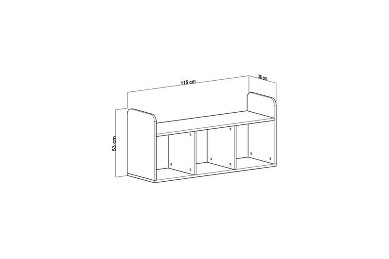 Hollowmere Tv-bänk 115 cm - Mediumfärgat trä/Vit - Möbler - TV- & Mediamöbler - TV bänk & mediabänk