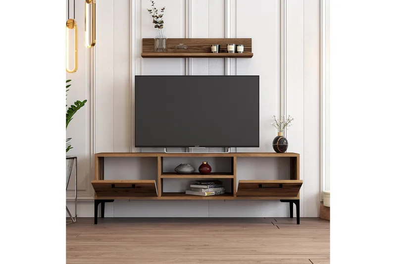 Holter Tv-bänk 140 cm - Valnöt - Möbler - TV- & Mediamöbler - TV bänk & mediabänk