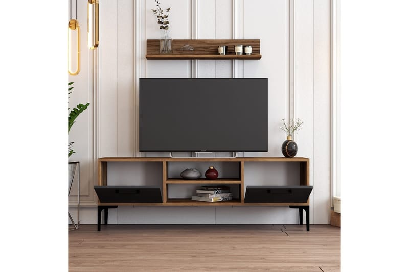 Holter Tv-bänk 140 cm - Valnöt/Antracit - Möbler - TV- & Mediamöbler - TV bänk & mediabänk