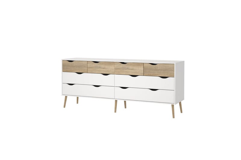 Hostafranc Tv-bänk 196 cm - Vit/Natur - Möbler - TV- & Mediamöbler - TV bänk & mediabänk