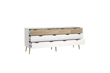 Hostafranc Tv-bänk 196 cm - Vit/Natur - Möbler - TV- & Mediamöbler - TV bänk & mediabänk