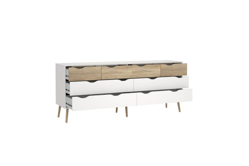 Hostafranc Tv-bänk 196 cm - Vit/Natur - Möbler - TV- & Mediamöbler - TV bänk & mediabänk