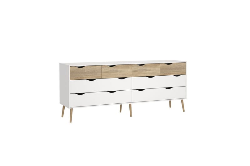 Hostafranc Tv-bänk 196 cm - Vit/Natur - Möbler - TV- & Mediamöbler - TV bänk & mediabänk