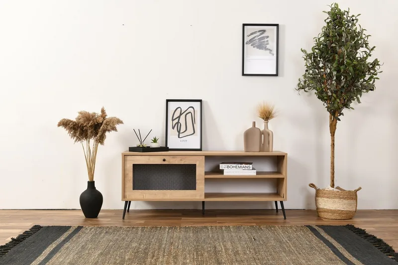 Huff Tv-bänk 138 cm - Ek - Möbler - TV- & Mediamöbler - TV bänk & mediabänk
