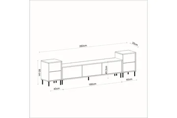 Imaj Tv-bänk 180 cm - Beige/Guld - Möbler - TV- & Mediamöbler - TV bänk & mediabänk