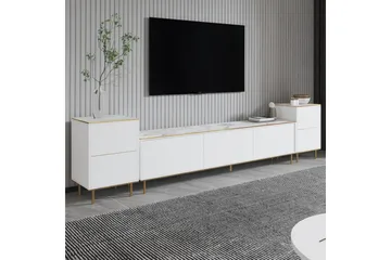 Imaj Tv-bänk 180 cm - Vit marmor/Guld - Möbler - TV- & Mediamöbler - TV bänk & mediabänk