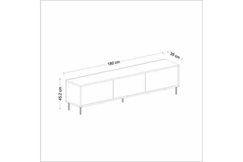 Imaj Tv-bänk 180 cm - Vit marmor/Guld - Möbler - TV- & Mediamöbler - TV bänk & mediabänk
