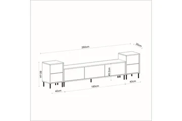 Imaj Tv-bänk 180 cm - Vit/Guld - Möbler - TV- & Mediamöbler - TV bänk & mediabänk
