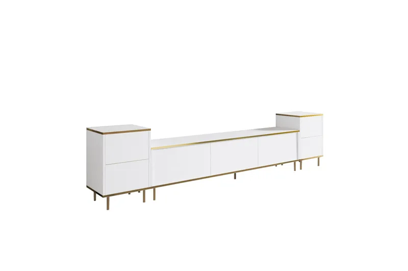 Imaj Tv-bänk 180 cm - Vit/Guld - Möbler - TV- & Mediamöbler - TV bänk & mediabänk