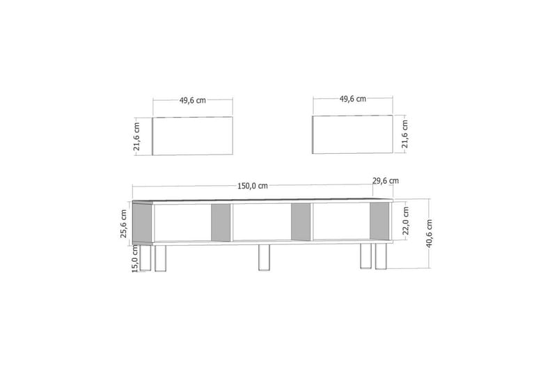 Inci Tv-bänk 150 cm - Multifärgad - Möbler - TV- & Mediamöbler - TV bänk & mediabänk
