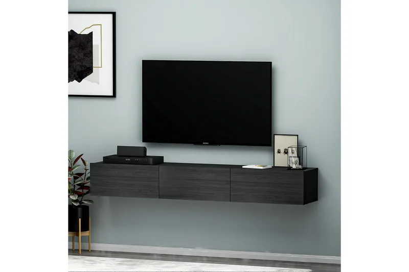 Interlaken Tv-bänk 180 cm - Svart - Möbler - TV- & Mediamöbler - TV bänk & mediabänk