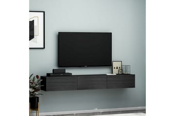 Interlaken Vägghängd TV Bänk 180 cm med Förvaring i Målat Trä - Svart - Möbler - TV- & Mediamöbler - TV bänk & mediabänk