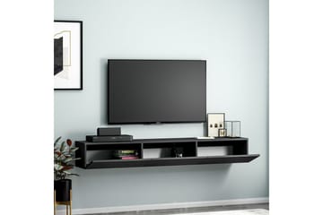 Interlaken Vägghängd TV Bänk 180 cm med Förvaring i Målat Trä - Svart - Möbler - TV- & Mediamöbler - TV bänk & mediabänk