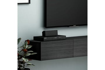 Interlaken Vägghängd TV Bänk 180 cm med Förvaring i Målat Trä - Svart - Möbler - TV- & Mediamöbler - TV bänk & mediabänk