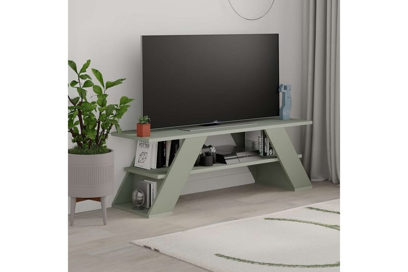 Janesh Tv-bänk 120 cm - Olivgrön/Vit - Möbler - TV- & Mediamöbler - TV bänk & mediabänk