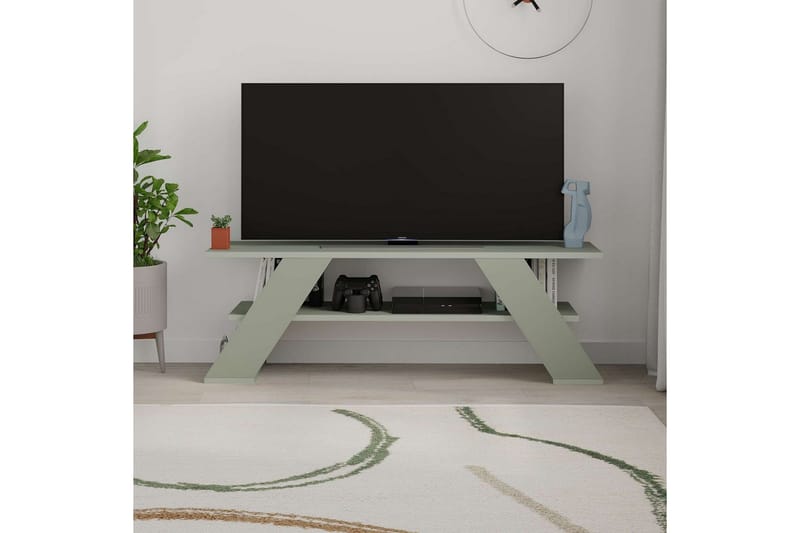 Janesh Tv-bänk 120 cm - Olivgrön/Vit - Möbler - TV- & Mediamöbler - TV bänk & mediabänk