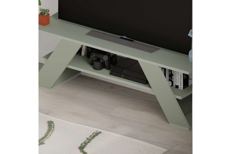Janesh Tv-bänk 120 cm - Olivgrön/Vit - Möbler - TV- & Mediamöbler - TV bänk & mediabänk