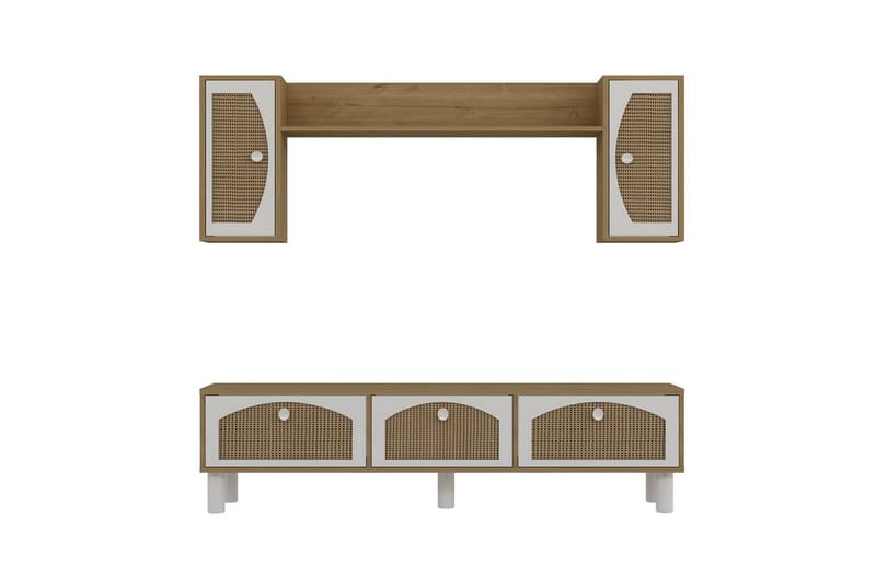 Jasvindir Tv-skåp - Beige/Rödfärgat trä - Möbler - TV- & Mediamöbler - TV-skåp