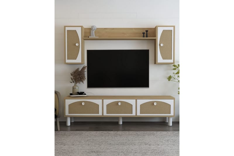 Jasvindir Tv-skåp - Beige/Rödfärgat trä - Möbler - TV- & Mediamöbler - TV-skåp