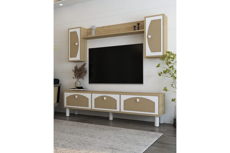 Jasvindir Tv-skåp - Beige/Rödfärgat trä - Möbler - TV- & Mediam�öbler - TV-skåp