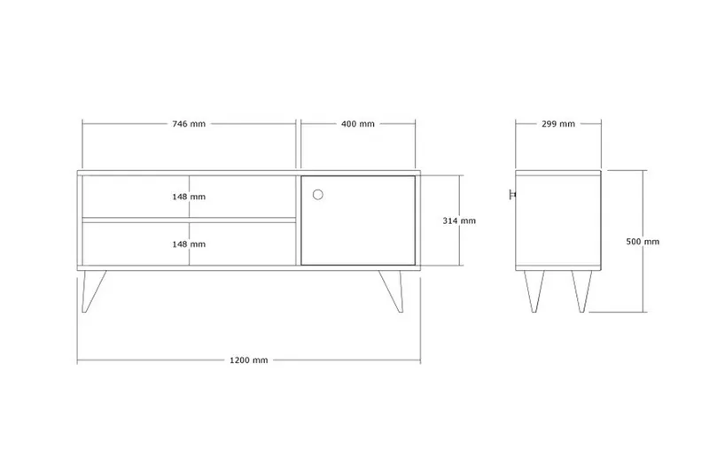 Jena Tv-bänk 120 cm - Brun - Möbler - TV- & Mediamöbler - TV bänk & mediabänk