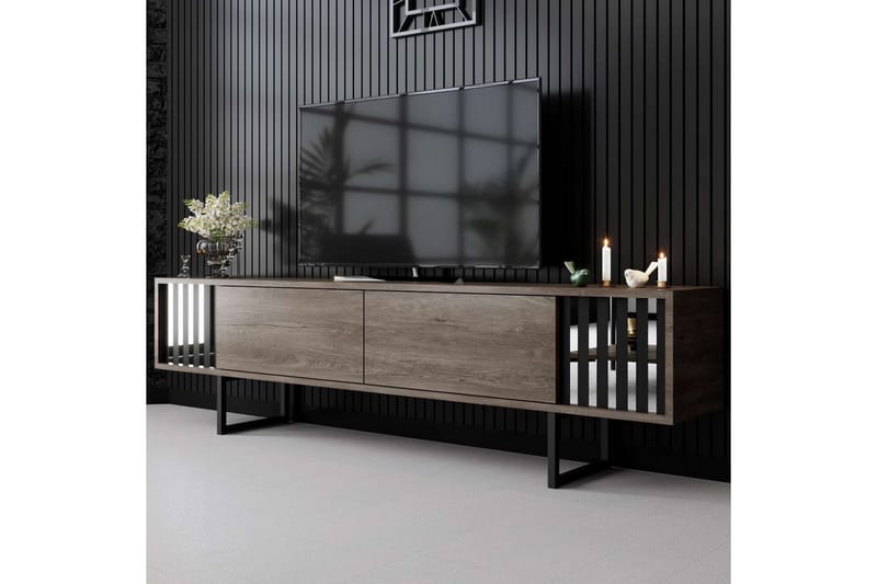 Jeval Tv-bänk 180 cm - Ljusbrun/Svart - Möbler - TV- & Mediamöbler - TV bänk & mediabänk