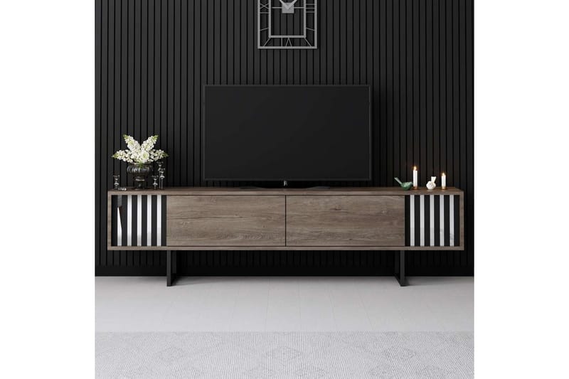 Jeval Tv-bänk 180 cm - Ljusbrun/Svart - Möbler - TV- & Mediamöbler - TV bänk & mediabänk