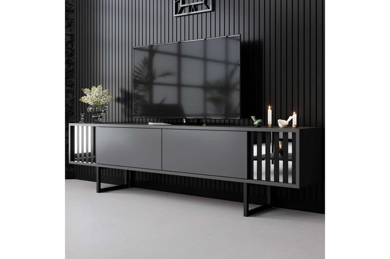 Jeval Tv-bänk 180 cm - Svart/Antracit - Möbler - TV- & Mediamöbler - TV bänk & mediabänk