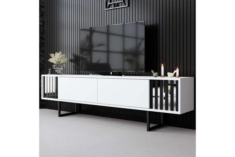 Jeval Tv-bänk 180 cm - Svart/Vit - Möbler - TV- & Mediamöbler - TV bänk & mediabänk