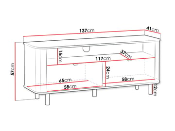 Joriel Tv-bänk 137 cm - Beige|svart - Möbler - TV- & Mediamöbler - TV bänk & mediabänk