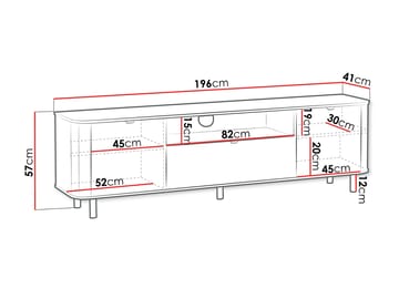 Joriel Tv-bänk 196 cm - Beige|svart - Möbler - TV- & Mediamöbler - TV bänk & mediabänk