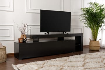 Jurukovo Golvstående TV Bänk 192 cm med Förvaring i Målat Trä - Svart - Möbler - TV- & Mediamöbler - TV bänk & mediabänk