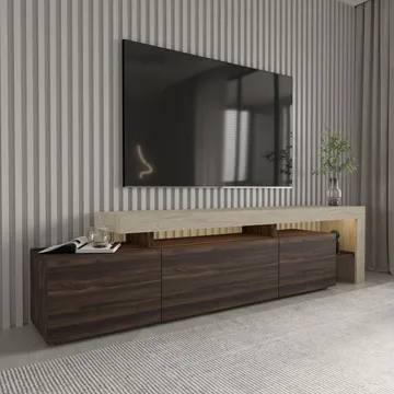 Jurukovo TV-bänk 192x53x37 cm - Travertin, valnöt - Möbler - TV- & Mediamöbler - TV bänk & mediabänk