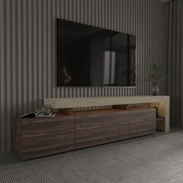 Jurukovo TV-bänk 192x53x37 cm - Travertin, valnöt - Möbler - TV- & Mediamöbler - TV bänk & mediabänk