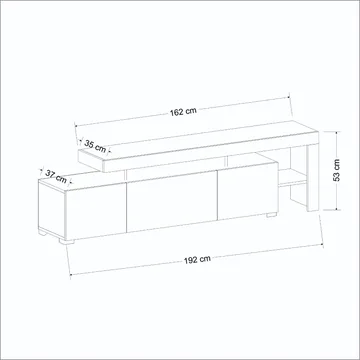 Jurukovo TV-bänk 192x53x37 cm - Valnöt - Möbler - TV- & Mediamöbler - TV bänk & mediabänk