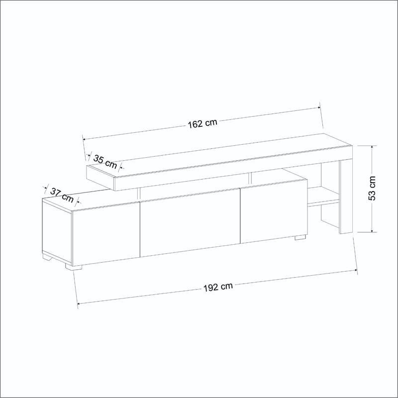 Jurukovo TV-bänk 192x53x37 cm - Valnöt - Möbler - TV- & Mediamöbler - TV bänk & mediabänk