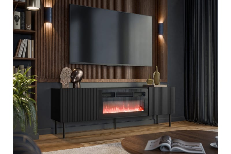 Kamta Tv-bänk 180 cm - Svart - Möbler - TV- & Mediamöbler - TV bänk & mediabänk