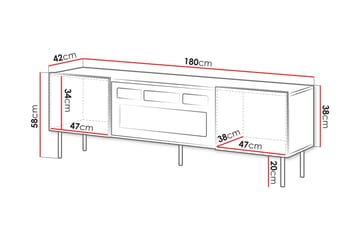 Kamta Tv-bänk 180 cm - Svart - Möbler - TV- & Mediamöbler - TV bänk & mediabänk