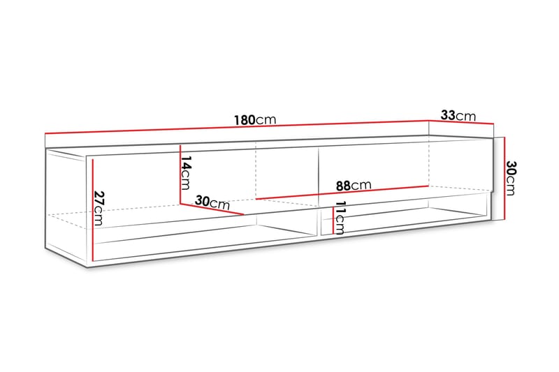 Kanak Tv-bänk 180 cm - Grå - Möbler - TV- & Mediamöbler - TV bänk & mediabänk