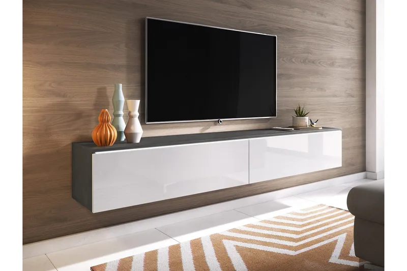 Kanak Tv-bänk 180 cm - M örkgrå/Vit - Möbler - TV- & Mediamöbler - TV bänk & mediabänk