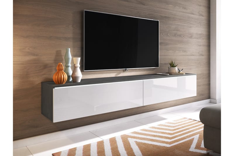 Kanak Tv-bänk 180 cm - Mörkgrå/Vit - Möbler - TV- & Mediamöbler - TV bänk & mediabänk