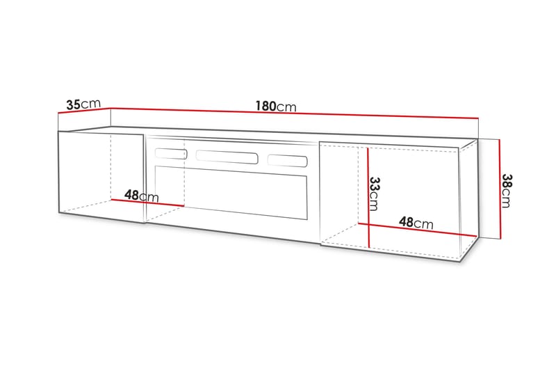 Kanak Tv-bänk 180 cm - Vit - Möbler - TV- & Mediamöbler - TV bänk & mediabänk