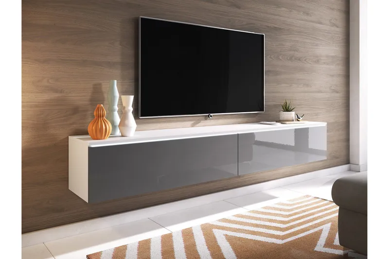 Kanak Tv-bänk 180 cm - Vit/Grå - Möbler - TV- & Mediamöbler - TV bänk & mediabänk