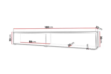 Kanak Tv-bänk 180 cm - Vit/Grå - Möbler - TV- & Mediamöbler - TV bänk & mediabänk