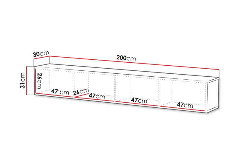 Kangana Tv-bänk 200 cm - Svart - Möbler - TV- & Mediamöbler - TV bänk & mediabänk