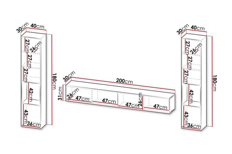 Kangana Tv-möbelset - Beige - Möbler - TV- & Mediamöbler - TV-möbelset