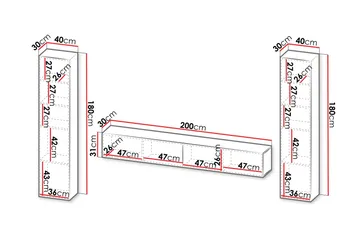Kangana Tv-möbelset - Beige - Möbler - TV- & Mediamöbler - TV-möbelset